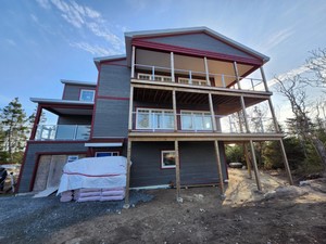 new home under construction, exterior deck, nova scotia, sawlor built homes